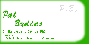 pal badics business card